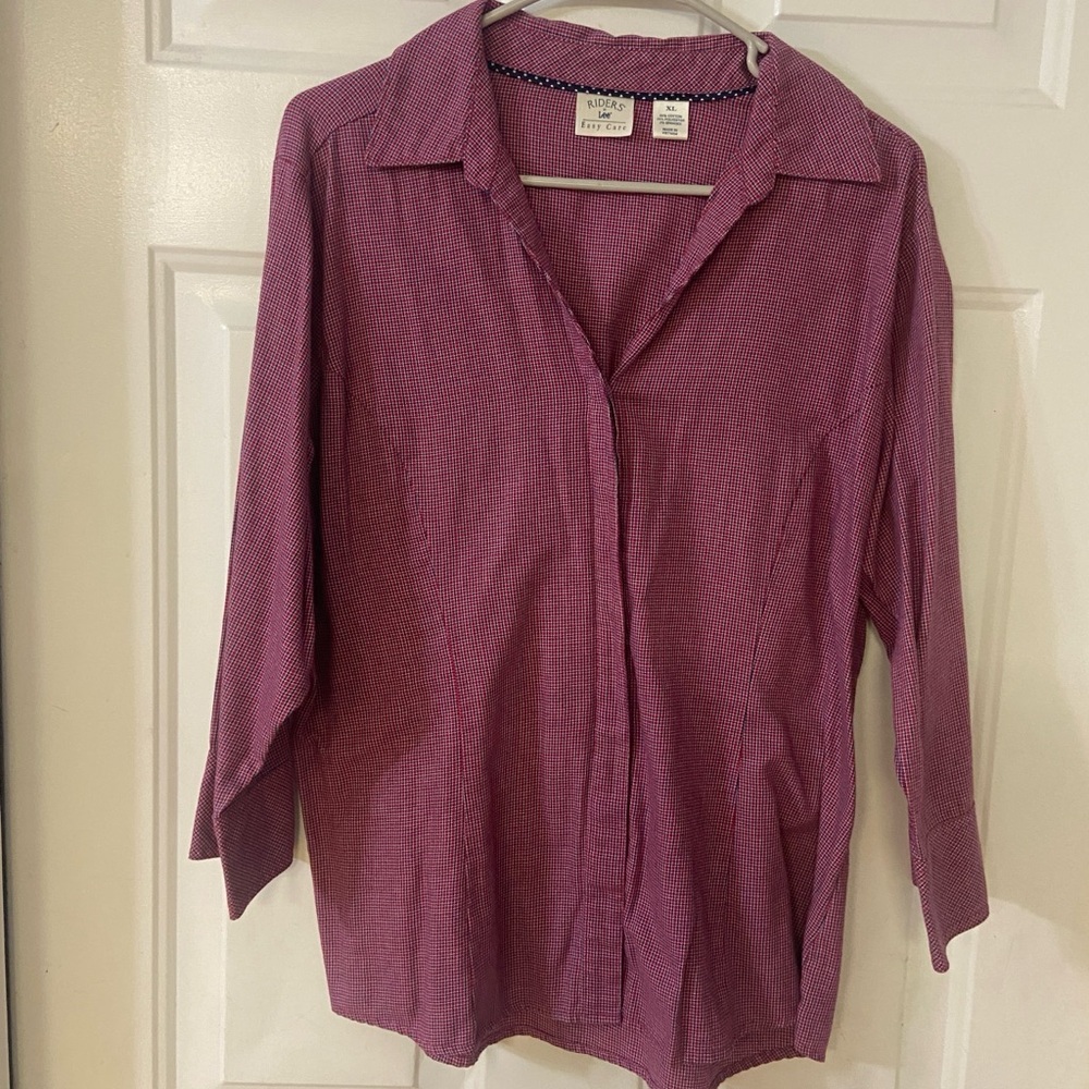 Riders easy care XL long sleeve shirt
Red/Blue/White